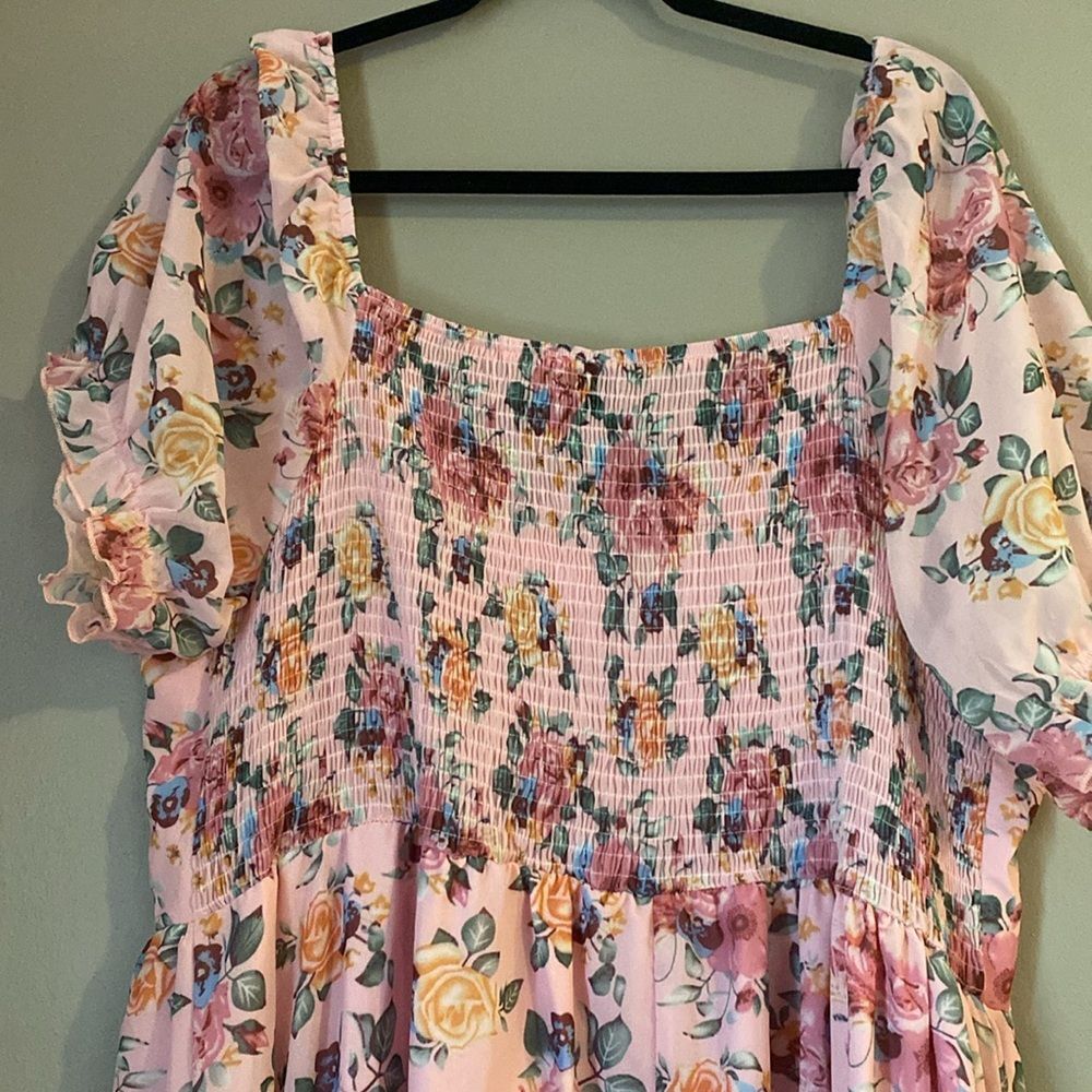 Shein Curve Floral Print Printed Ruffle Hem Maxi Women's Dress 4XL (20) NEW - Picture 6 of 6